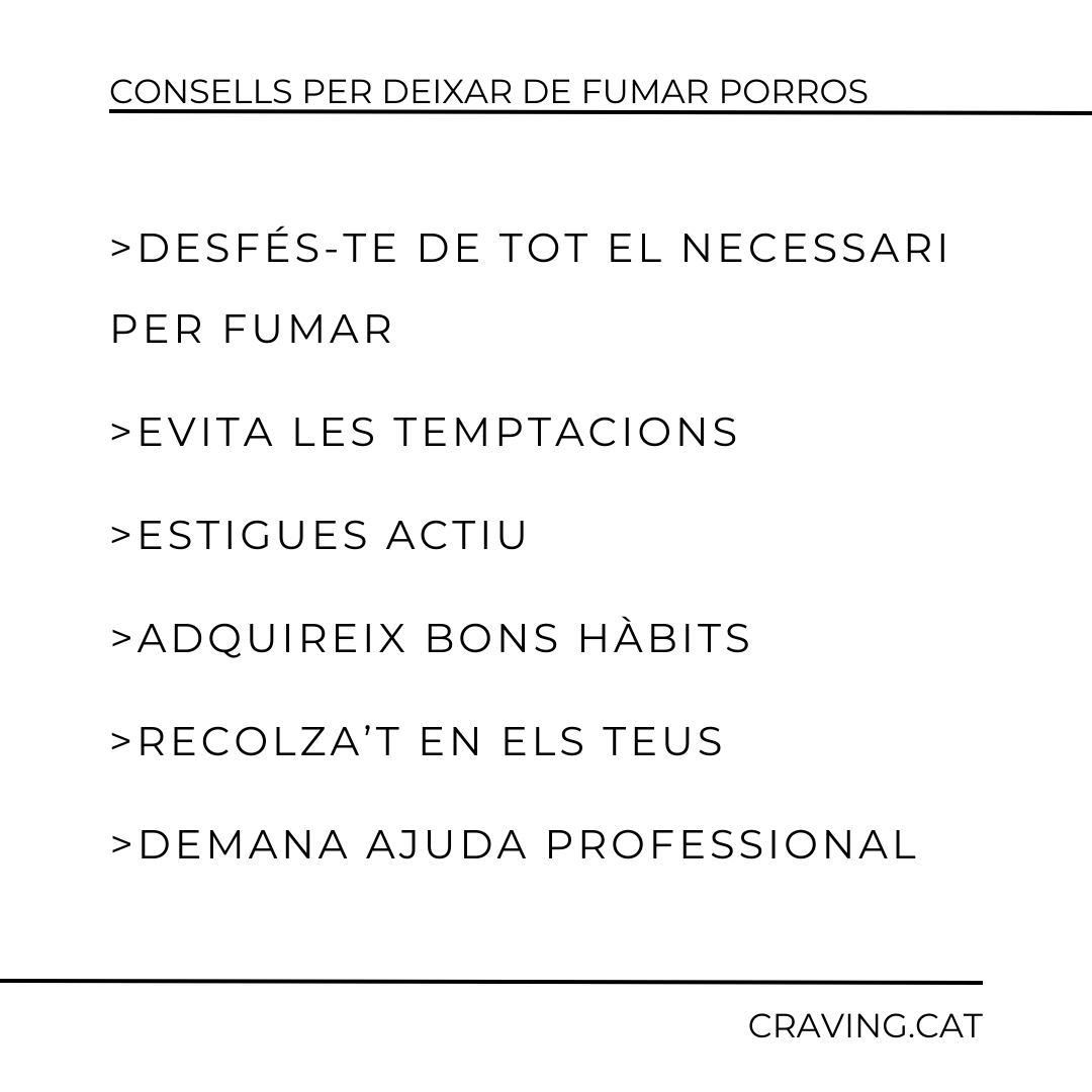 Consells per deixar de fumar porros Consells per deixar de fumar porros